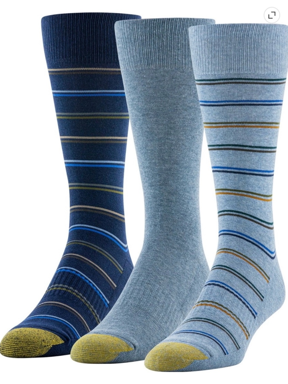 GOLDTOE Edition Adult Mens Comfort Top Flat Knit Crew Socks, 3pk, Size 6-12.5